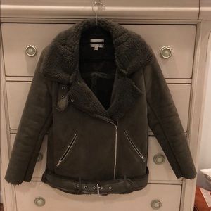 Suede shearling Motojacket